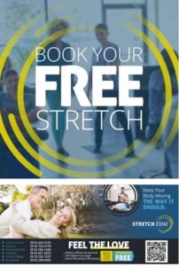 Image of a graphic saying to Book Your Free Stretch